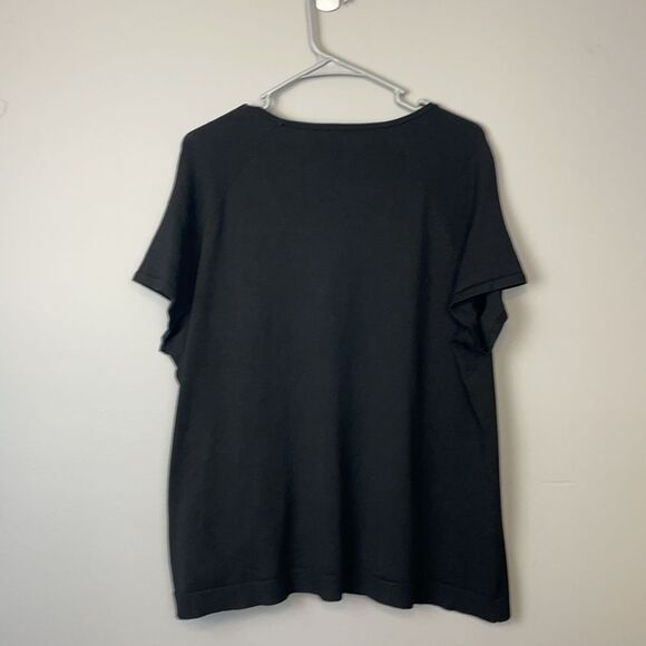 Love Scarlett Black Sweater with white laces on bottom right. Size 1X. - Picture 8 of 14